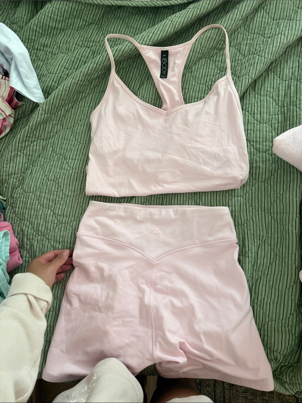 Cotton On Body Pale Pink Racerback Crop Top & Shorts Set